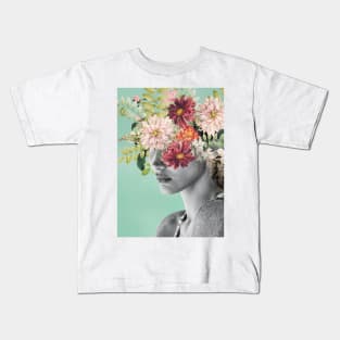 WOMAN WITH FLOWERS 12 Kids T-Shirt